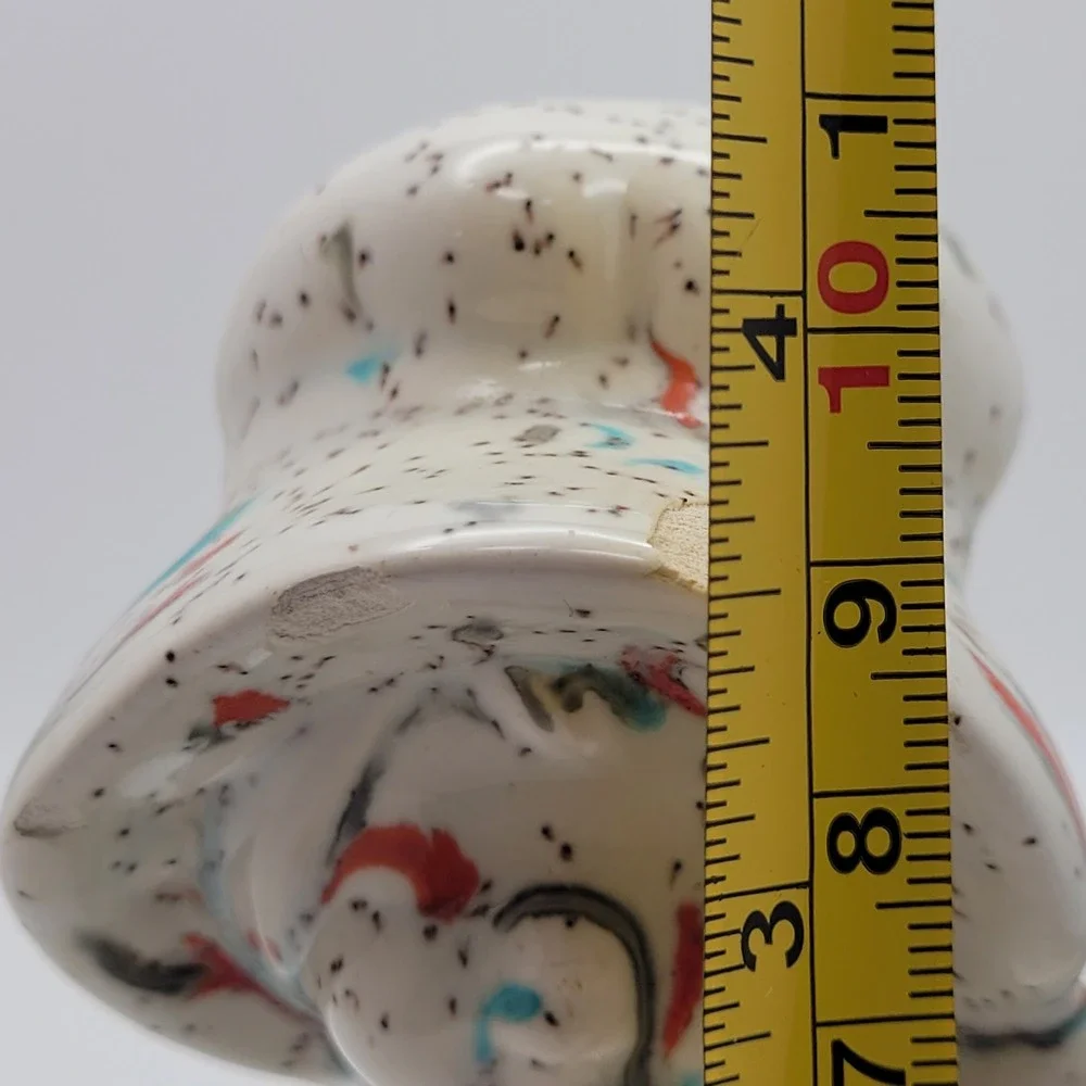 Vintage Holly‎ Hobbie and Robby Napkin Ring Figurine Set Ceramic Rainbow Speckle